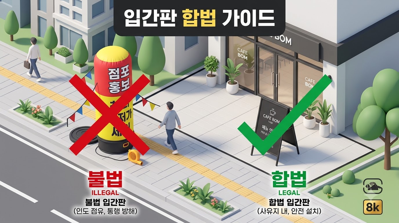 돌출간판과 입간판(에어간판), 불법 단속 기준과 합법 설치 규정 안내