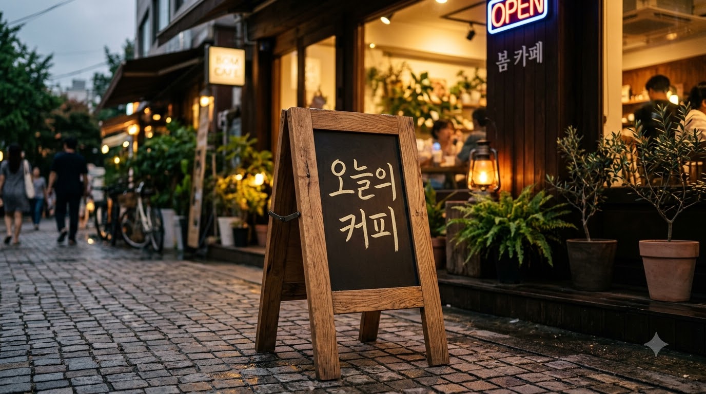 카페 vs 🥘 식당: 매출을 바꾸는 입간판 디자인의 비밀 (일산 웨스턴돔 골목 르포) ✨